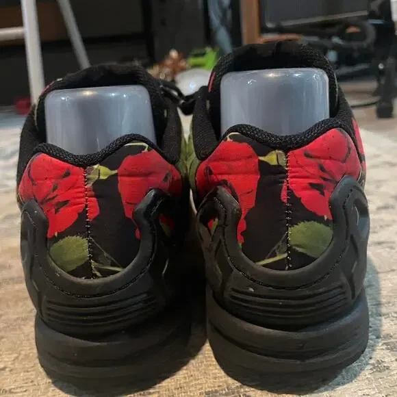 Adidas zx flux red floral sneakers women's size 7 - Picture 6 of 8